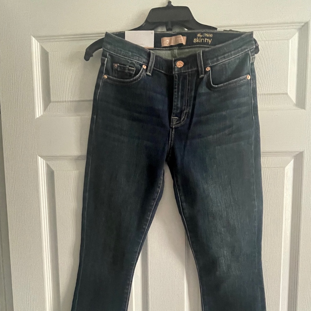 7 For All Mankind Dark Blue Skinny Jeans